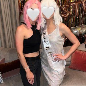 Silver, Light Pink, & White Sparkle Dress